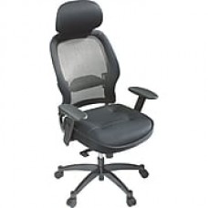 Office Star Mesh Fabric Executive Office Chair, Star Black, Adjustable Arm (25004)