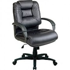 Office Star™ Leather Executive Office Chair, Black, Fixed Arm (EX5161-G13)