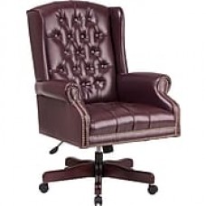 Office Star Jamestown Wood Executive Office Chair, Fixed Arms, Burgundy (TEX220-JT4)