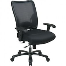 Office Star SPACE Mesh Computer and Desk Office Chair, Adjustable Arms, Black (75-37A773)