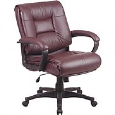 Office Star Leather Executive Office Chair, Burgundy, Fixed Arm (EX5161-4)