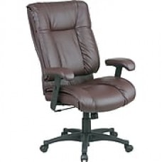 Office Star Leather Managers Office Chair, Burgundy, Adjustable Arm (EX9382-4)