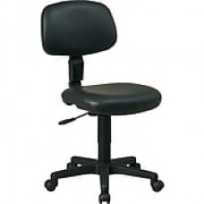 Office Star Basic leather Computer and Desk Office Chair, Armless, Black (SC117-103)