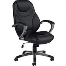 Global Leather Executive Office Chair, Fixed Arms, Black (OTG2787B)