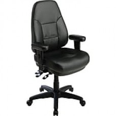 Office Star Leather Managers Office Chair, Black, Adjustable Arm (EC4300-EC3)