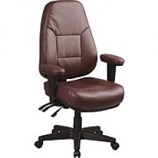 Office Star™ Leather Managers Office Chair, Burgundy, Adjustable Arm (EC4300-EC4)