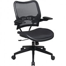 Office Star SPACE Fabric Computer and Desk Office Chair, Adjustable Arms, Black (13-77N1P3)