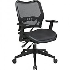 Office Star SPACE Fabric Computer and Desk Office Chair, Adjustable Arms, Black (13-77N9WA)