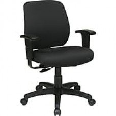 Office Star WorkSmart Fabric Computer and Desk Office Chair, Adjustable Arms, Coal (33107-30)