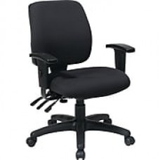 Office Star WorkSmart Fabric Computer and Desk Office Chair, Adjustable Arms, Black (33327-30)