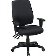 Office Star WorkSmart Fabric Executive Office Chair, Adjustable Arms, Black (33347-30)