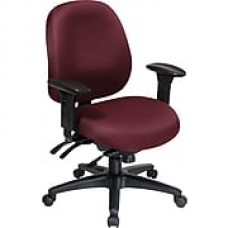 Office Star WorkSmart Fabric Computer and Desk Office Chair, Adjustable Arms, Red (43891-227)