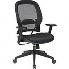 Office Star SPACE Fabric Computer and Desk Office Chair, Adjustable Arms, Black (5540)