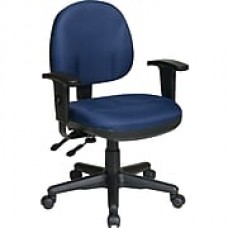 Office Star Fabric Managers Office Chair, Navy, Adjustable Arm (8180-225)