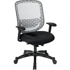 Office Star SPACE Mesh Executive Office Chair, Adjustable Arms, White/Black (829-3R1C728P)