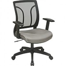 Office Star WorkSmart Mesh Computer and Desk Office Chair, Adjustable Arms, Gray (EM50727-2)