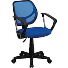 Flash Furniture Mesh Computer and Desk Office Chair, Fixed Arms, Blue (WA3074BLARM)