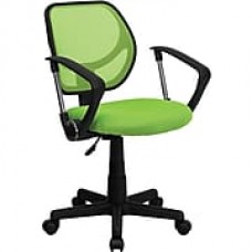 Flash Furniture Mesh Computer and Desk Office Chair, Fixed Arms, Green (WA3074GNARM)