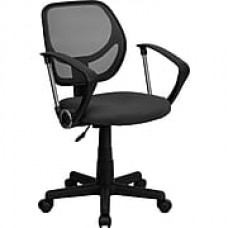 Flash Furniture Furniture Mesh Computer and Desk Office Chair, Gray, Fixed Arm (WA3074GYARM)