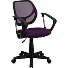 Flash Furniture Mesh Computer and Desk Office Chair, Fixed Arms, Purple (WA3074PURARM)