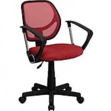 Flash Furniture Furniture Mesh Computer and Desk Office Chair, Red, Fixed Arm (WA3074RDARM)