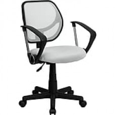 Flash Furniture Furniture Mesh Computer and Desk Office Chair, White, Fixed Arm (WA3074WHTARM)