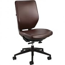 Safco Sol Faux Leather Computer and Desk Office Chair, Armless, Brown (XX7065BR)