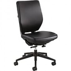 Safco Sol Faux Leather Computer and Desk Office Chair, Armless, Black (XX7065BV)