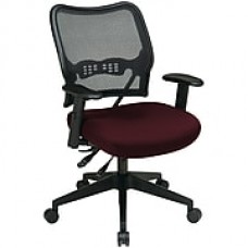 Office Star SPACE Fabric Computer and Desk Office Chair, Adjustable Arms, Burgundy (13-7N9WA-227)