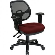 Office Star Proline II Fabric Computer and Desk Office Chair, Adjustable Arms, Burgundy (29024-227)