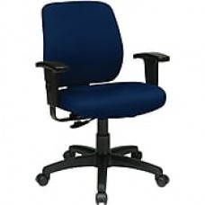 Office Star WorkSmart Fabric Computer and Desk Office Chair, Adjustable Arms, Navy (33107-225)