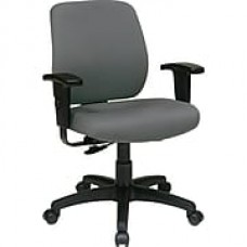 Office Star WorkSmart Fabric Computer and Desk Office Chair, Adjustable Arms, Gray (33107-226)