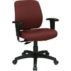 Office Star WorkSmart Fabric Computer and Desk Office Chair, Adjustable Arms, Burgundy (33107-227)