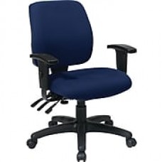 Office Star WorkSmart Fabric Computer and Desk Office Chair, Adjustable Arms, Navy (33327-225)