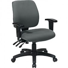 Office Star WorkSmart Fabric Computer and Desk Office Chair, Adjustable Arms, Gray (33327-226)