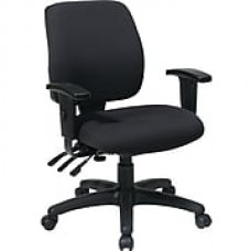 Office Star WorkSmart Fabric Computer and Desk Office Chair, Adjustable Arms, Black (33327-231)