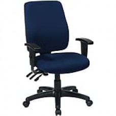 Office Star WorkSmart Fabric Computer and Desk Office Chair, Adjustable Arms, Navy (33347-225)