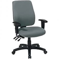 Office Star WorkSmart Fabric Computer and Desk Office Chair, Adjustable Arms, Gray (33347-226)