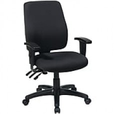 Office Star WorkSmart Fabric Computer and Desk Office Chair, Adjustable Arms, Black (33347-231)