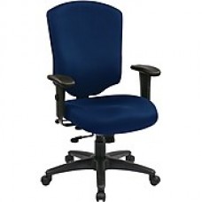 Office Star WorkSmart Fabric Executive Office Chair, Adjustable Arms, Navy (41572-225)