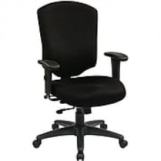 Office Star WorkSmart Fabric Executive Office Chair, Adjustable Arms, Black (41572-231)