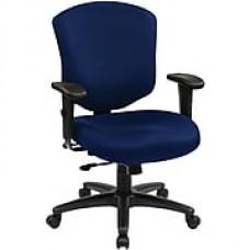 Office Star WorkSmart Fabric Executive Office Chair, Adjustable Arms, Navy (41573-225)