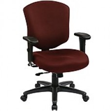 Office Star WorkSmart Fabric Executive Office Chair, Adjustable Arms, Burgundy (41573-227)