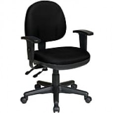 Office Star Fabric Managers Office Chair, Black, Adjustable Arm (8180-231)