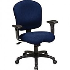 Office Star WorkSmart Fabric Computer and Desk Office Chair, Adjustable Arms, Navy (SC66-225)