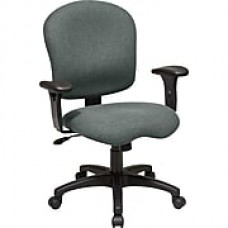 Office Star WorkSmart Fabric Computer and Desk Office Chair, Adjustable Arms, Gray (SC66-226)