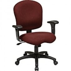 Office Star WorkSmart Fabric Computer and Desk Office Chair, Adjustable Arms, Burgundy (SC66-227)