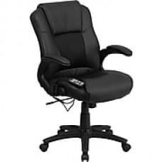 Flash Furniture Leather Executive Office Chair, Fixed Arms, Black (BT2536P1)