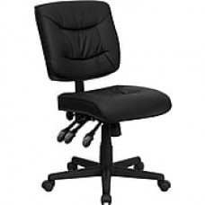 Flash Furniture LeatherSoft Leather Computer and Desk Office Chair, Armless, Black (GO1574BK)