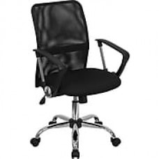 Flash Furniture Fabric Computer and Desk Office Chair, Fixed Arms, Black (GO6057)